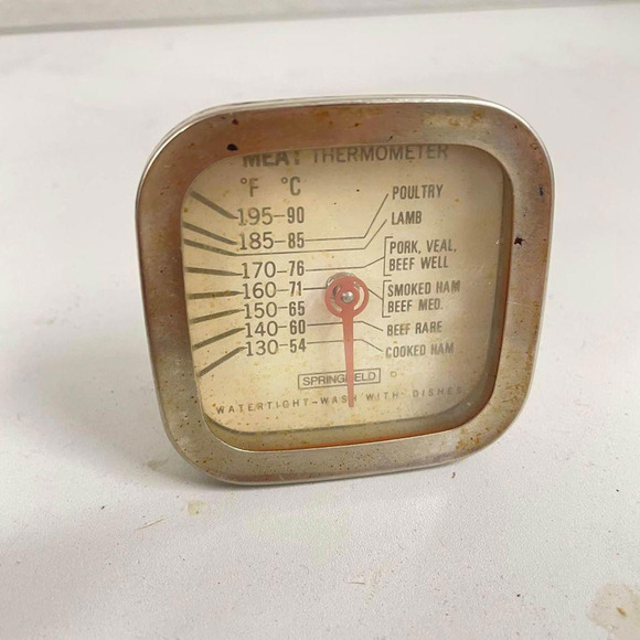 Vtg Springfield Meat Thermometer Watertight U.S.A. Chrome Stainless 1950's HLN - Picture 2 of 4